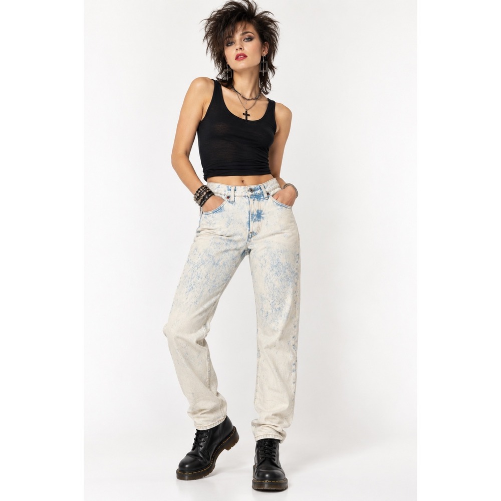New Levi's '81 501 Jeans Bleach Wash Button Fly Denim Sz 27W 31L Retro New Wave